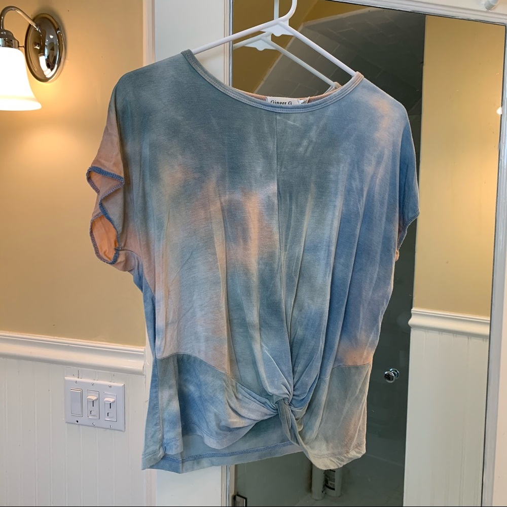Tie dye front tie crop top